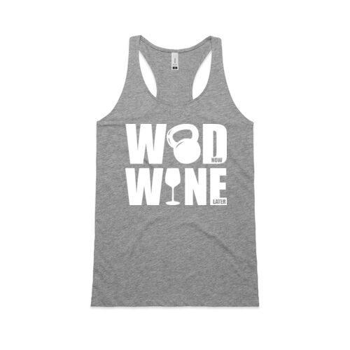 Women's Wod Now Wine Later Racerback Thumbnail