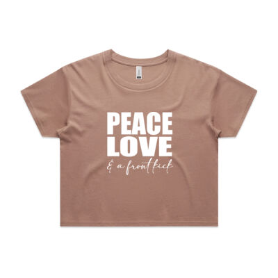 Peace Love & a front kick crop tee Thumbnail