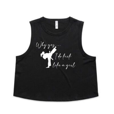 Kick like a girl crop tank Thumbnail